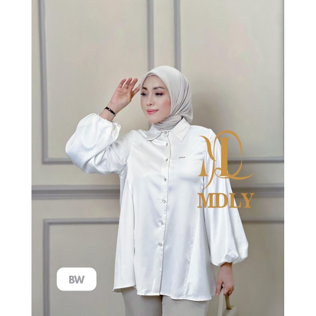 Baju Atasan Wanita Kekinian/Atasan Wanita Polos Elegan Premium/Hannah Lux Shirt by MDLY