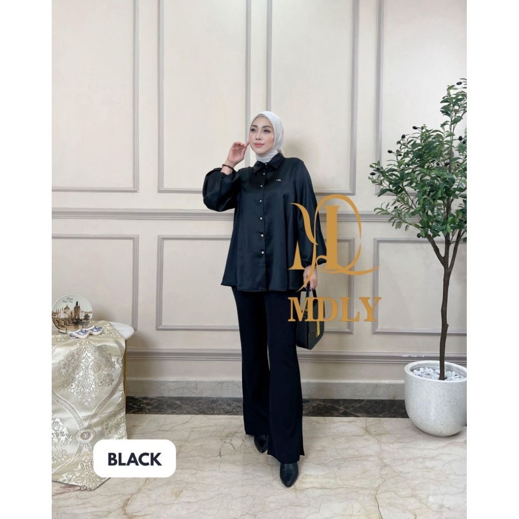 Baju Atasan Wanita Kekinian/Atasan Wanita Polos Elegan Premium/Hannah Lux Shirt by MDLY