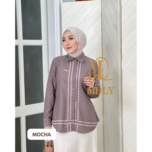 Image of Kemeja Lengan Panjang Wanita/Kemeja Motif Kekinian Premium/Hexa Shirt by MDLY