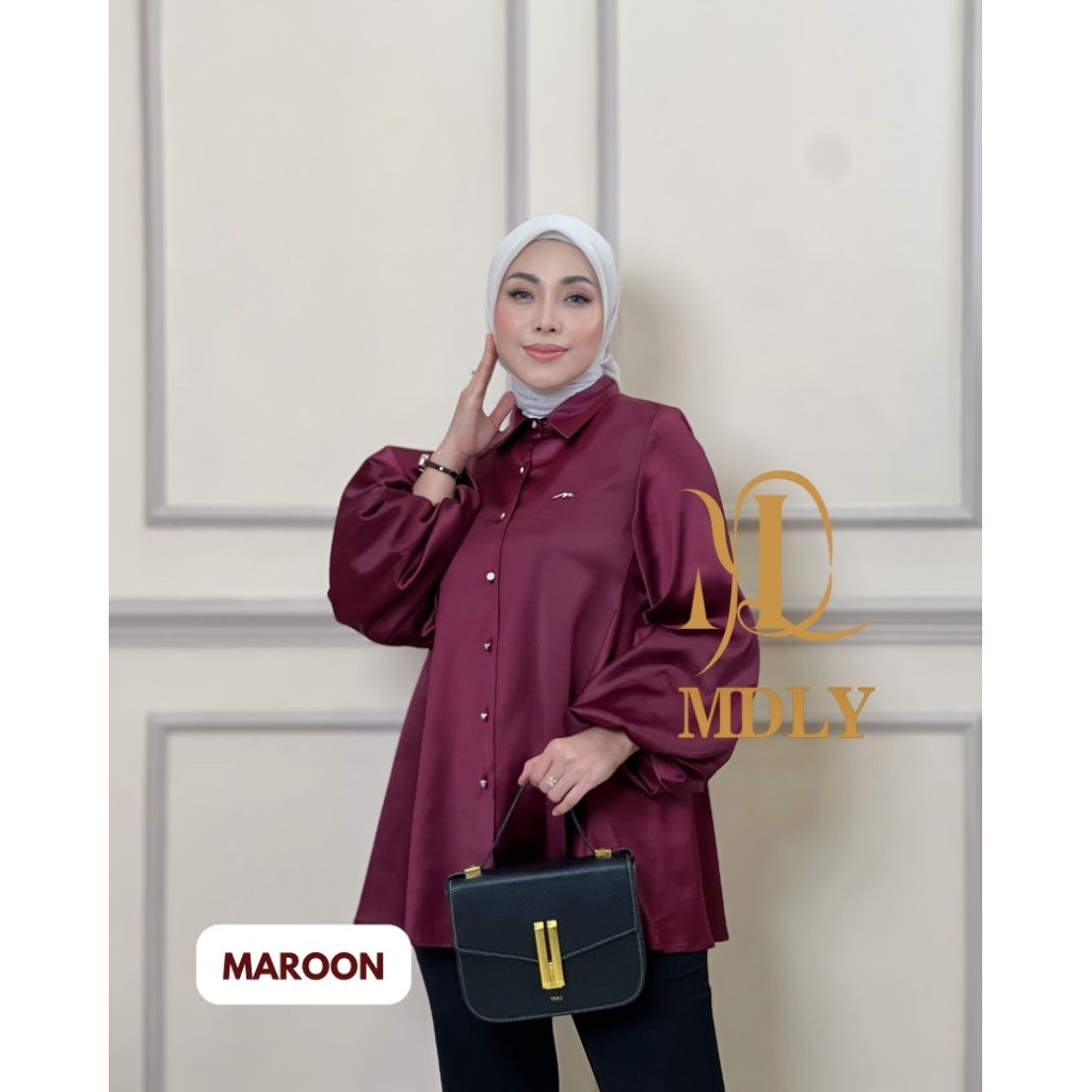 Baju Atasan Wanita Kekinian/Atasan Wanita Polos Elegan Premium/Hannah Lux Shirt by MDLY