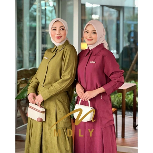 Image of Moena Set by MDLY Baju Setelan Wanita Muslim One Set Atasan dan Bawahan Rok