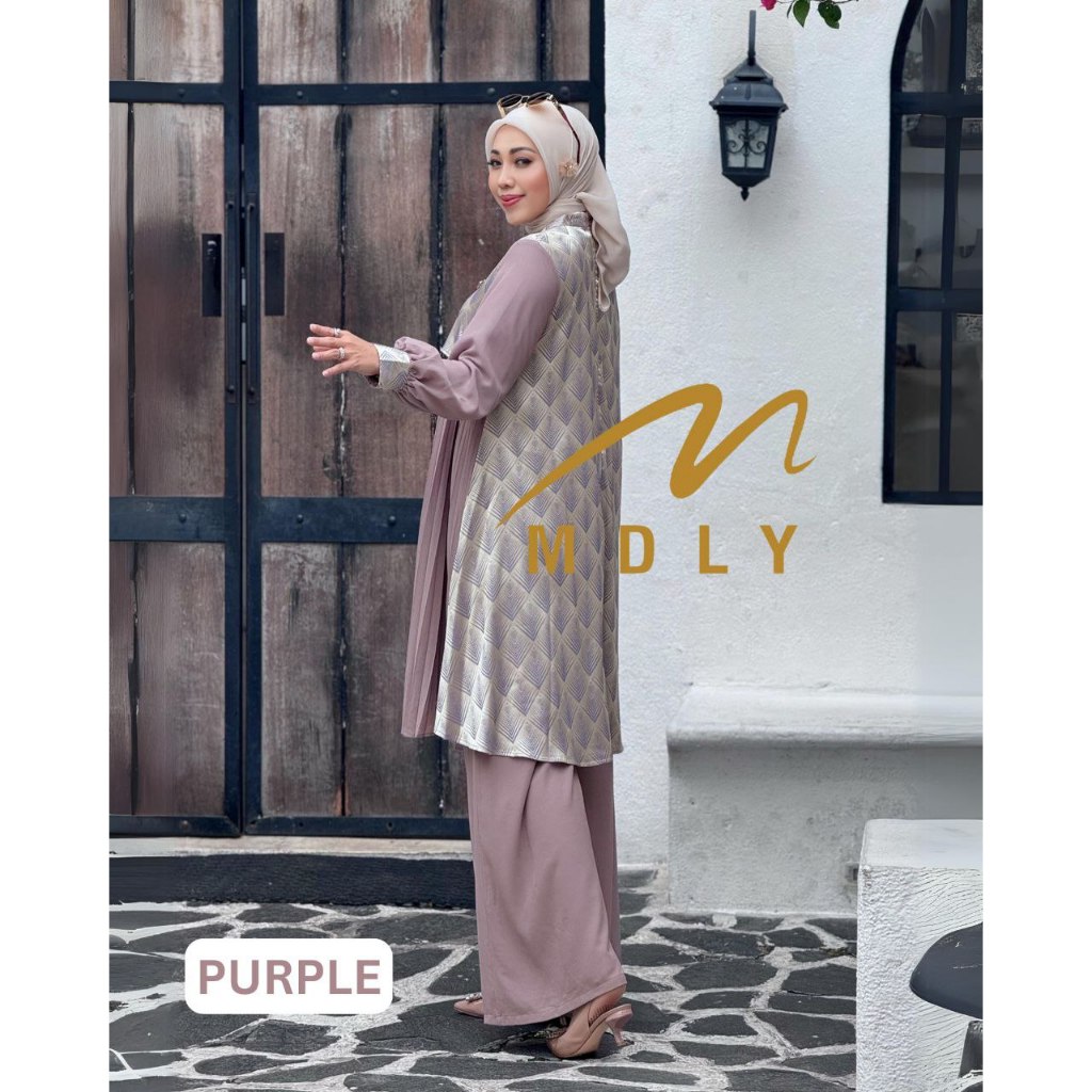 MDLY Baju Setelan Muslim Wanita/One Set Celana/Setelan Celana Premium Elegan Mewah/Elief Set by MDLY