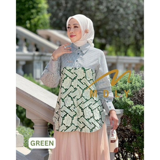 MDLY Baju Kemeja Atasan Wanita/Kemeja Bordir/Atasan Formal Elegan Motif/Devie Shirt Series I by MDLY