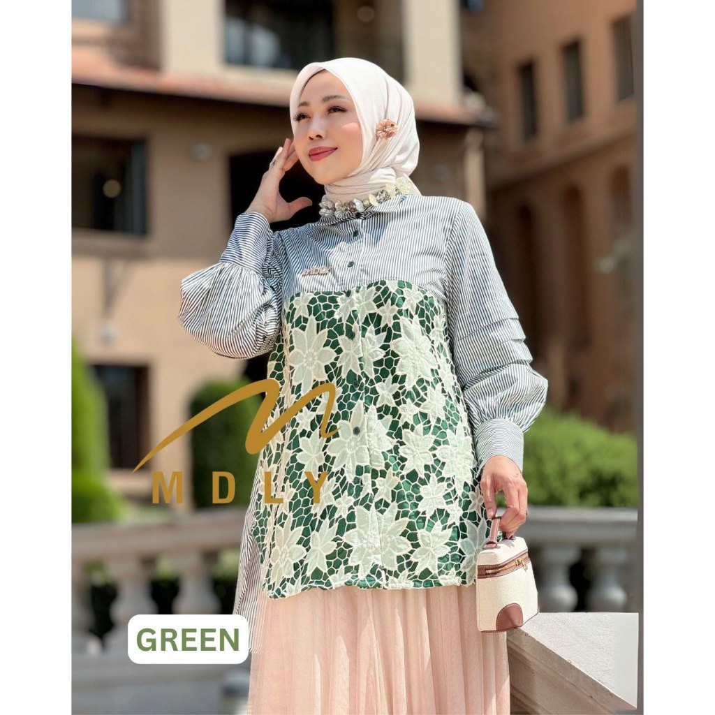 MDLY Baju Kemeja Atasan Wanita/Kemeja Bordir/Baju Atasan Elegan Motif/Devie Shirt Series II by MDLY