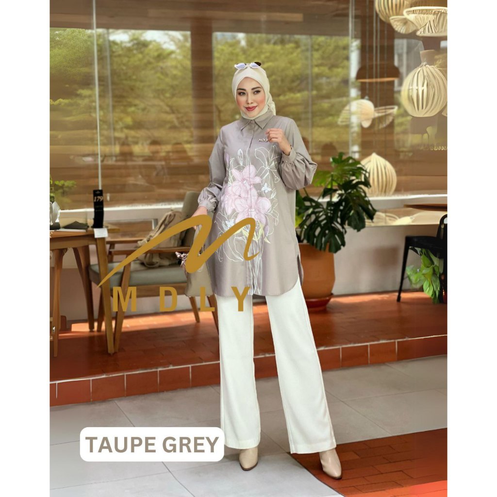 Nara Tunic by MDLY Baju Atasan Wanita Kemeja Tunik Lengan Panjang Basic Casual