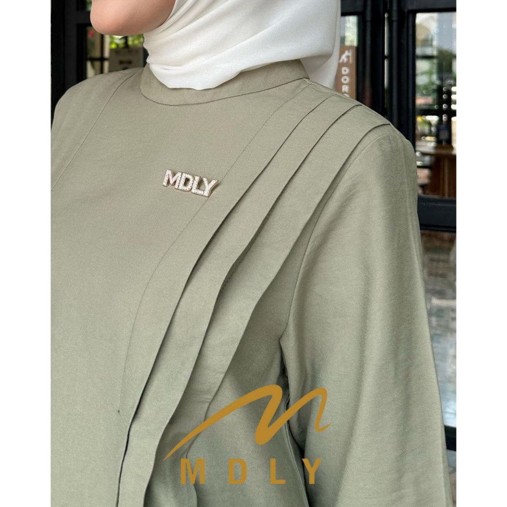 MDLY Baju kemeja atasan wanita muslim/Atasan Tunik Casual Polos elegan Nyaman/Fayola Tunic by MDLY
