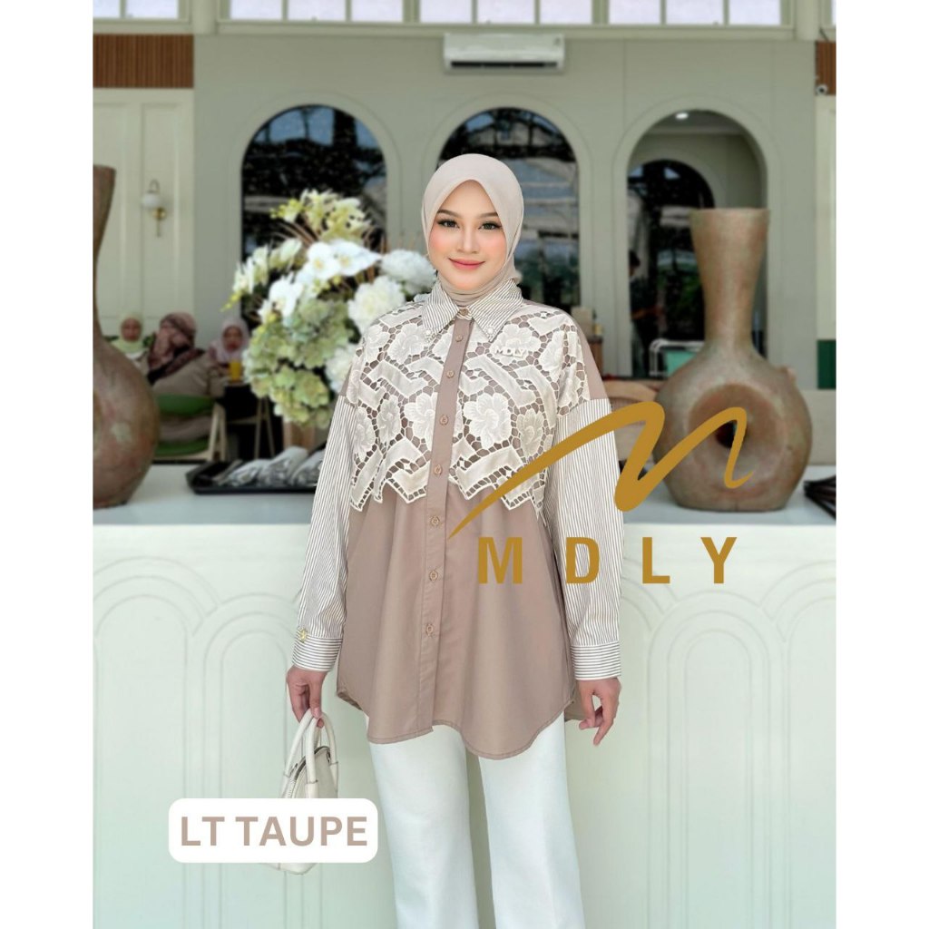 MDLY Baju Atasan wanita/Kemeja Casual Kombinasi Exclusive brocade/Chanty Shirt Series I by MDLY