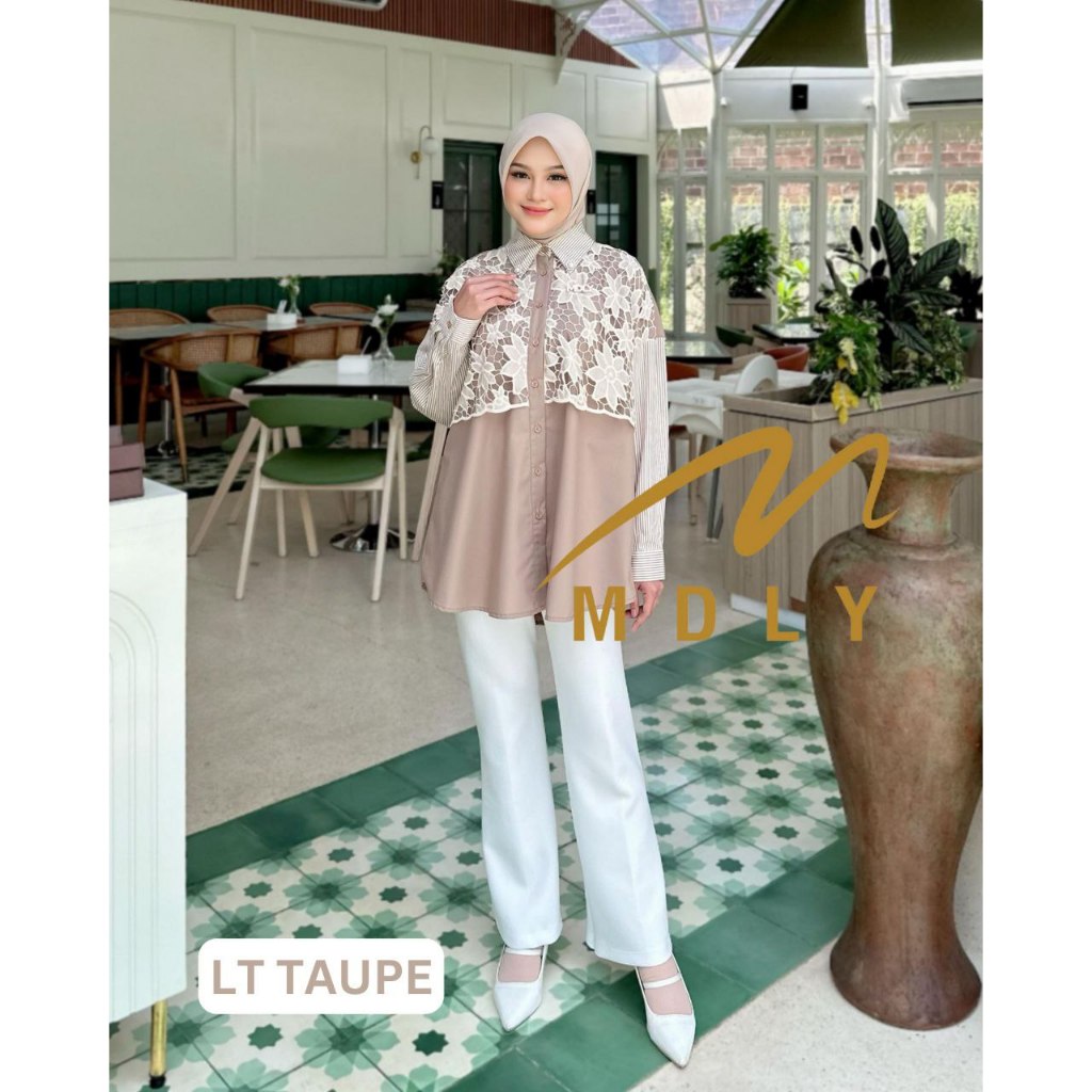 MDLY Baju Atasan wanita/Kemeja Casual Kombinasi Exclusive brocade/Chanty Shirt Series II by MDLY