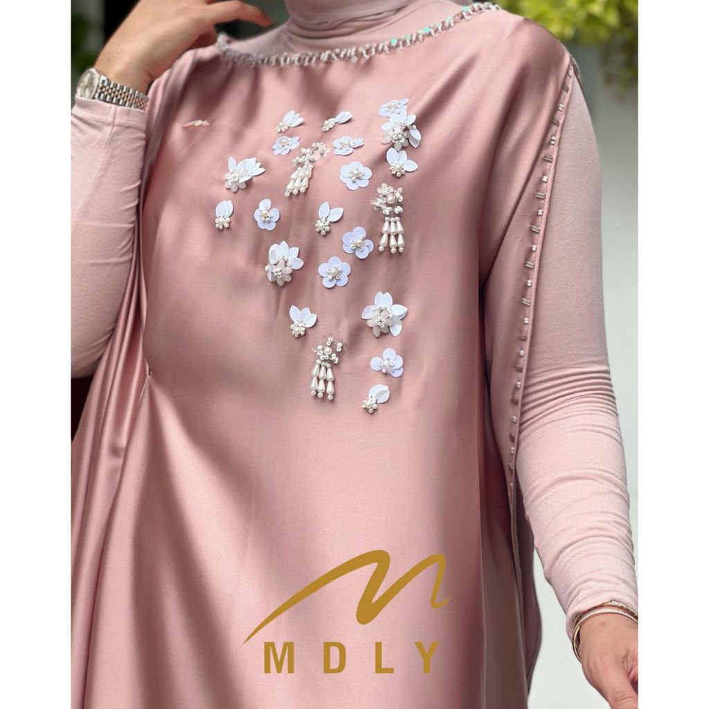 MDLY Baju Gamis Lebaran Wanita/Gamis Kaftan Mewah Premium/Gamis Raya/Shaqira kaftan by MDLY