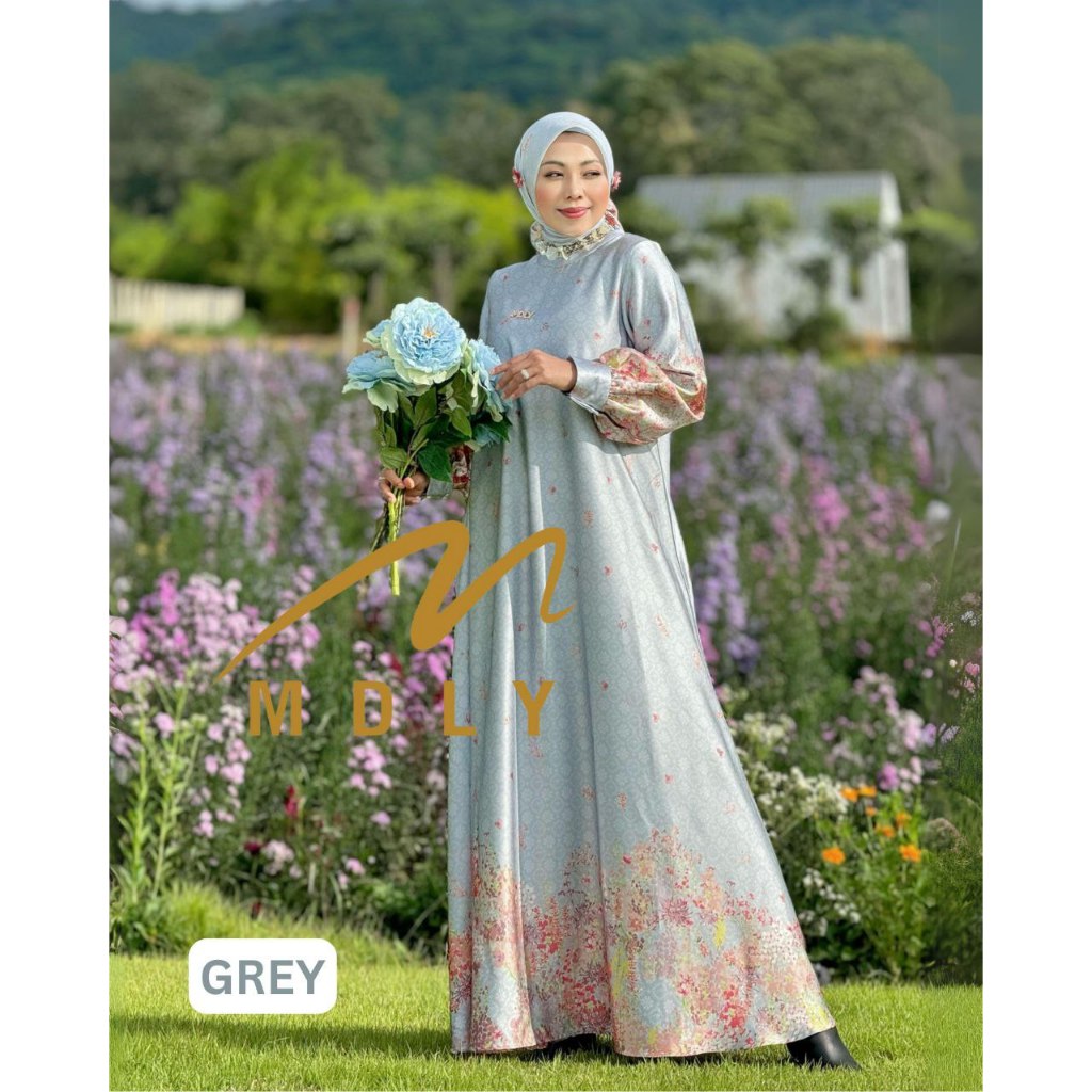 MDLY Baju wanita muslim Gamis Hari Raya/ Baju Busana Gamis dan Hijab/ Gamis Motif/ The Mareela Dress by MDLY