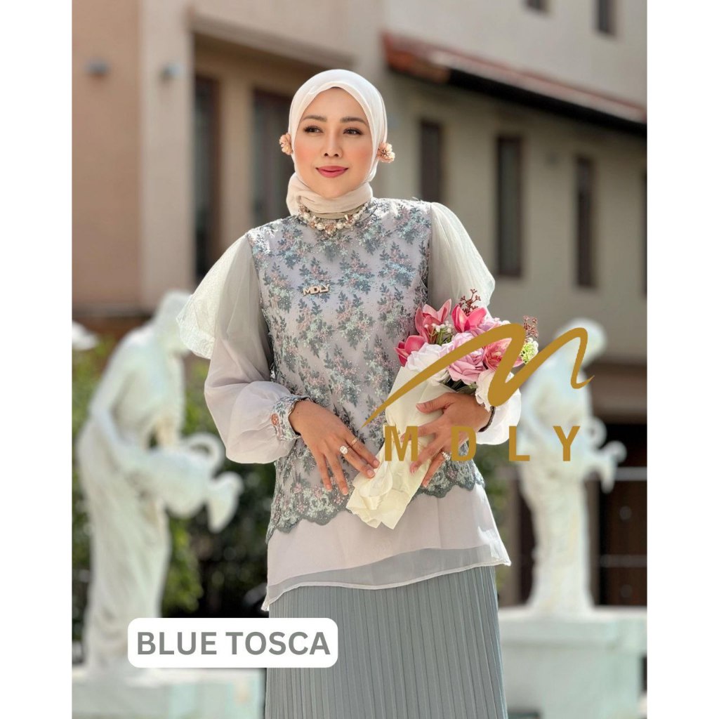 MDLY Baju setelan wanita/One Set Rok/Setelan Bordir Kombinasi Organza Lux/Eysta Lux Set by MDLY