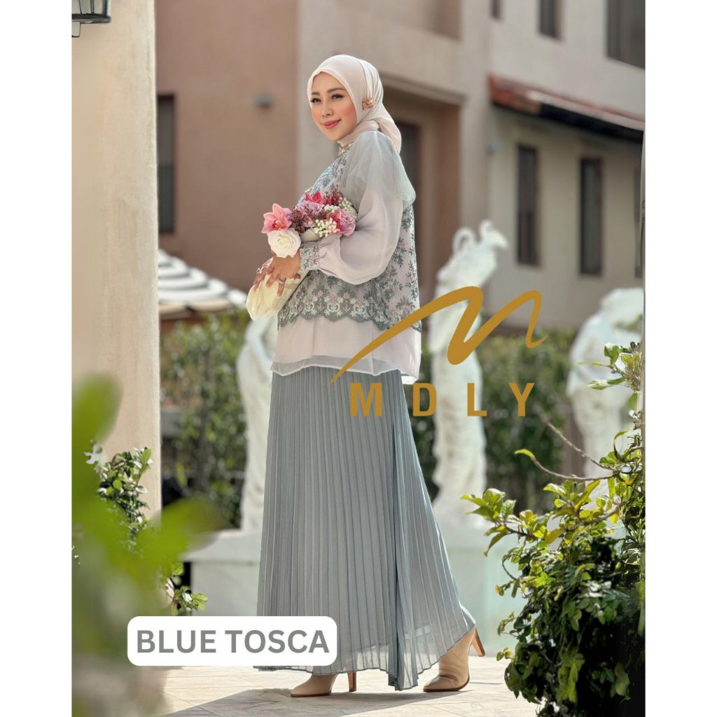 MDLY Baju setelan wanita/One Set Rok/Setelan Bordir Kombinasi Organza Lux/Eysta Lux Set by MDLY