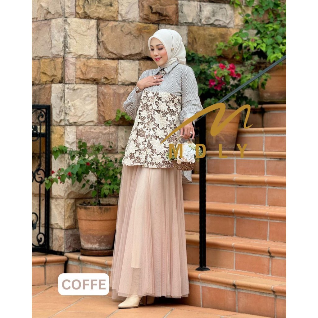 MDLY Baju Kemeja Atasan Wanita/Kemeja Bordir/Baju Atasan Elegan Motif/Devie Shirt Series II by MDLY