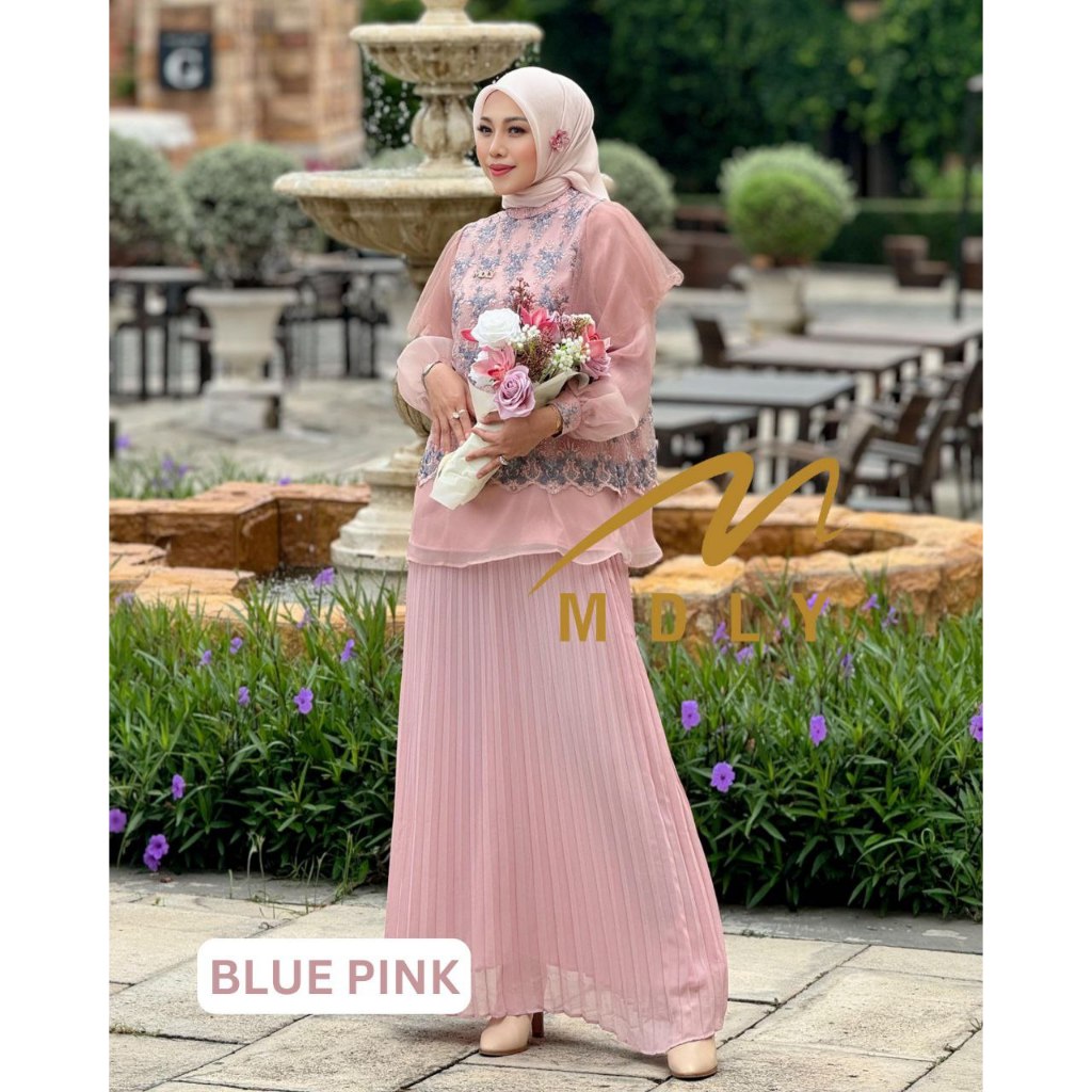 MDLY Baju setelan wanita/One Set Rok/Setelan Bordir Kombinasi Organza Lux/Eysta Lux Set by MDLY