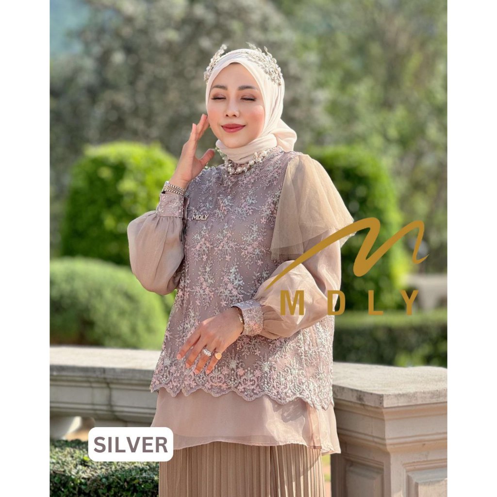 MDLY Baju setelan wanita/One Set Rok/Setelan Bordir Kombinasi Organza Lux/Eysta Lux Set by MDLY