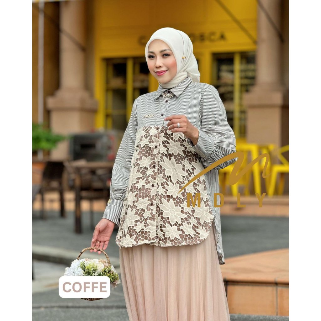 MDLY Baju Kemeja Atasan Wanita/Kemeja Bordir/Baju Atasan Elegan Motif/Devie Shirt Series II by MDLY