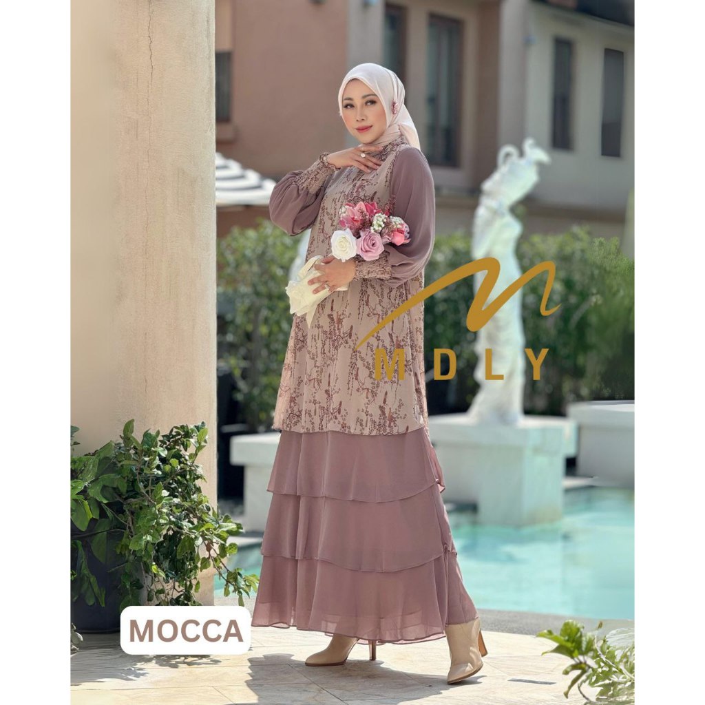 MDLY Baju Gamis Wanita Muslim/Gamis Motif/Gamis Cerruty/Baju Busana Muslim/Hyran Dress by MDLY