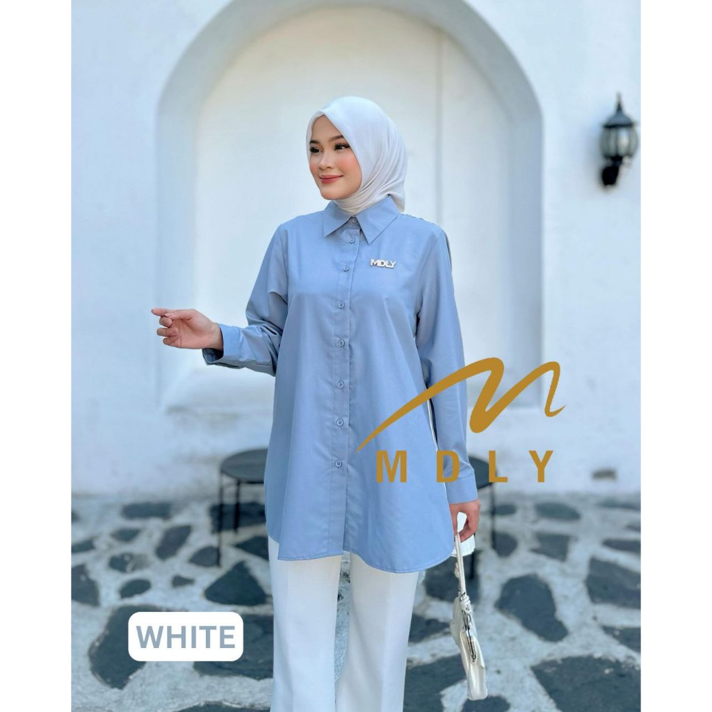 MDLY Baju kemeja atasan wanita/Kemeja Casual Semi Formal/Marzue Shirt Series I by MDLY