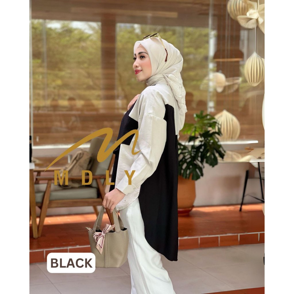 Leeve Shirt by MDLY Baju Atasan Wanita Kemeja Lengan Panjang Casual Basic