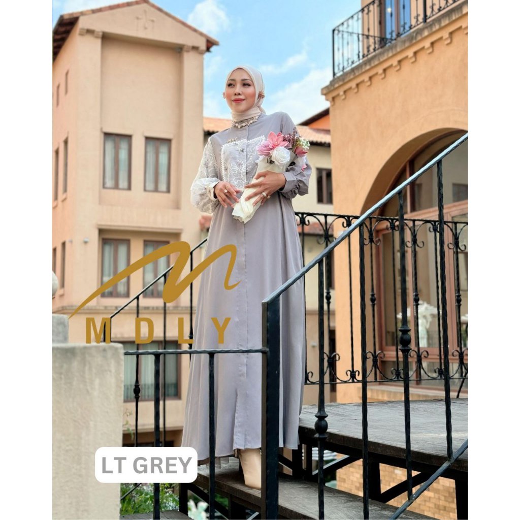 Haura Dress by MDLY Baju Gamis Wanita Muslim Baju Busana Dress