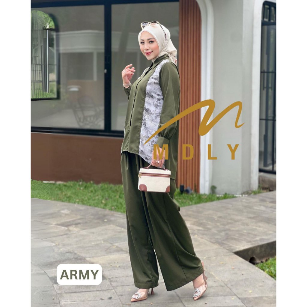 MDLY Baju setelan wanita muslim/One Set Celana/Set Celana wanita Casual Elegan/Danira Set by MDLY