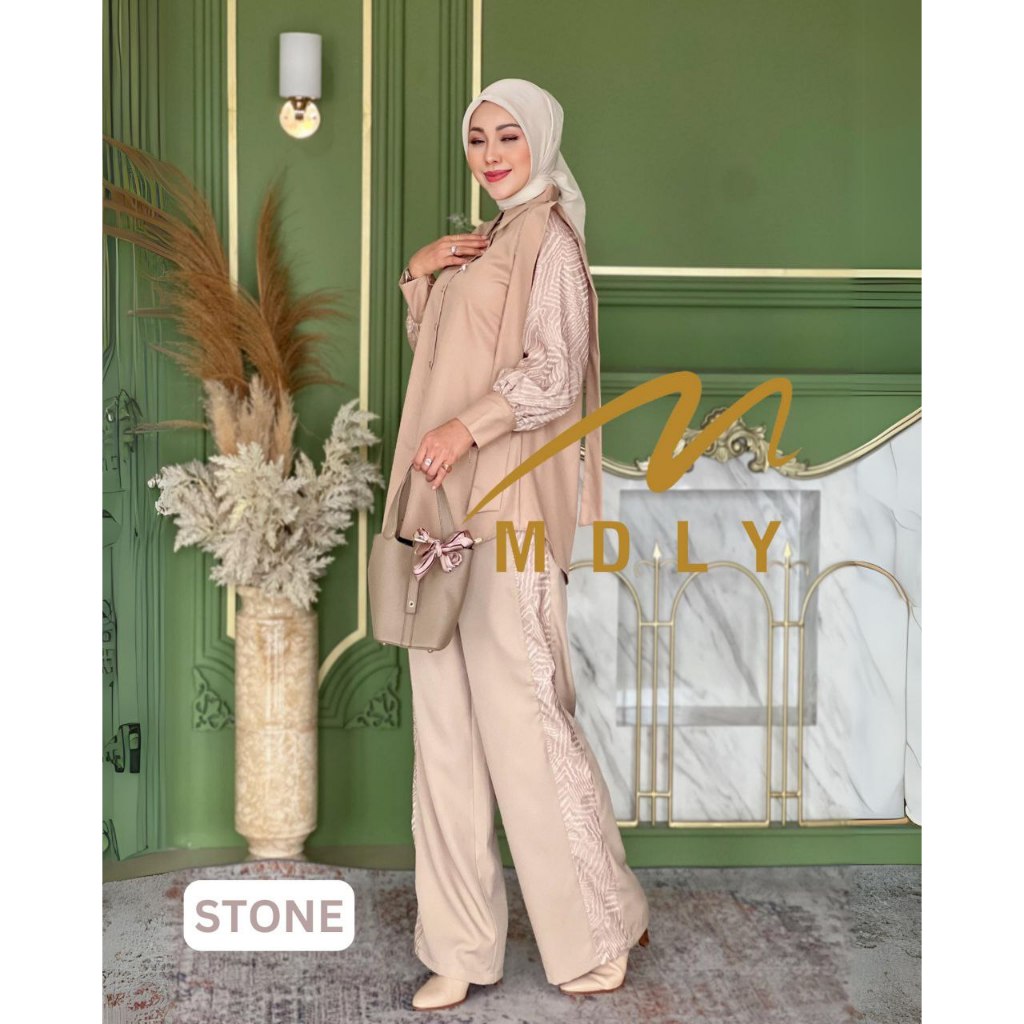 MDLY Baju pakaian setelan wanita/One Set Celana/Setelan Bawahan Celana Casual/Leenda Set by MDLY