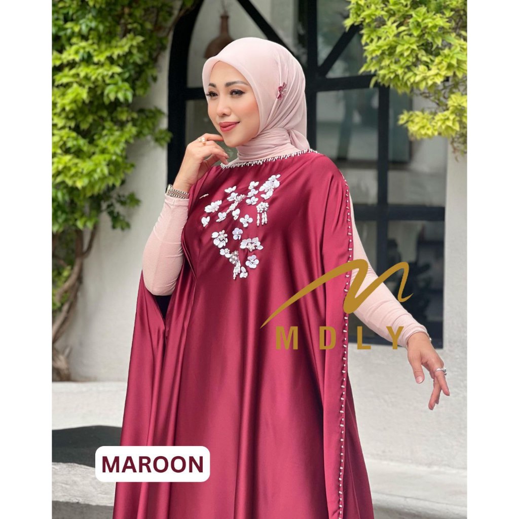 MDLY Baju Gamis Lebaran Wanita/Gamis Kaftan Mewah Premium/Gamis Raya/Shaqira kaftan by MDLY