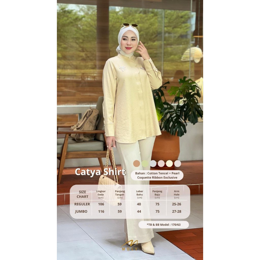 Catya Shirt by MDLY Baju Atasan Wanita Kemeja Lengan Panjang Basic Casual Polos