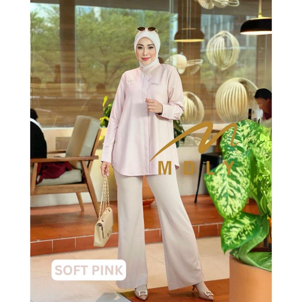 Catya Shirt by MDLY Baju Atasan Wanita Kemeja Lengan Panjang Basic Casual Polos