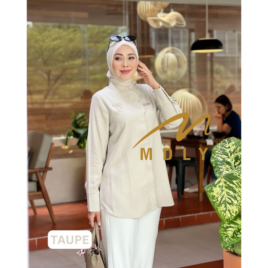 Catya Shirt by MDLY Baju Atasan Wanita Kemeja Lengan Panjang Basic Casual Polos