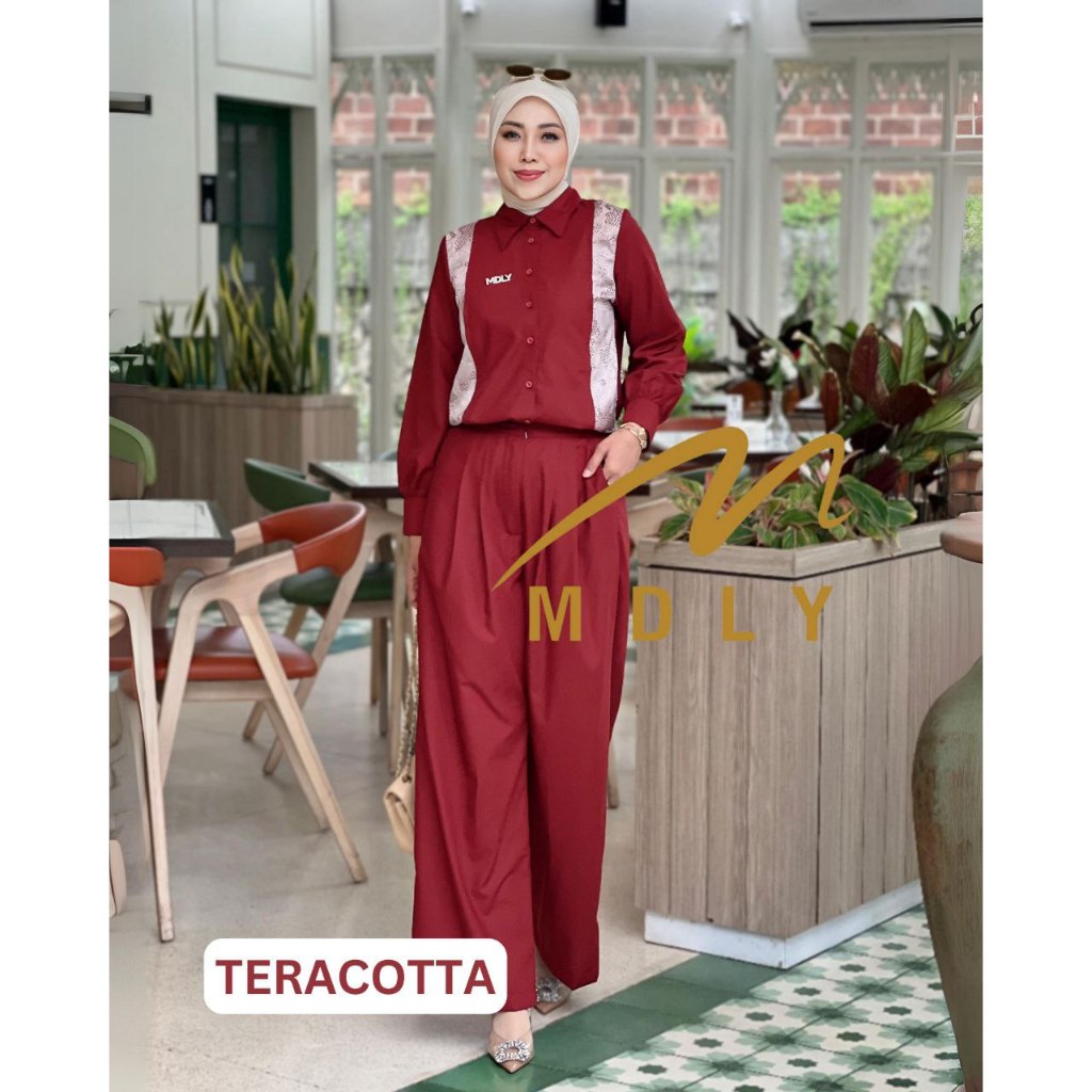 MDLY Baju setelan wanita muslim/One Set Celana/Set Celana wanita Casual Elegan/Danira Set by MDLY