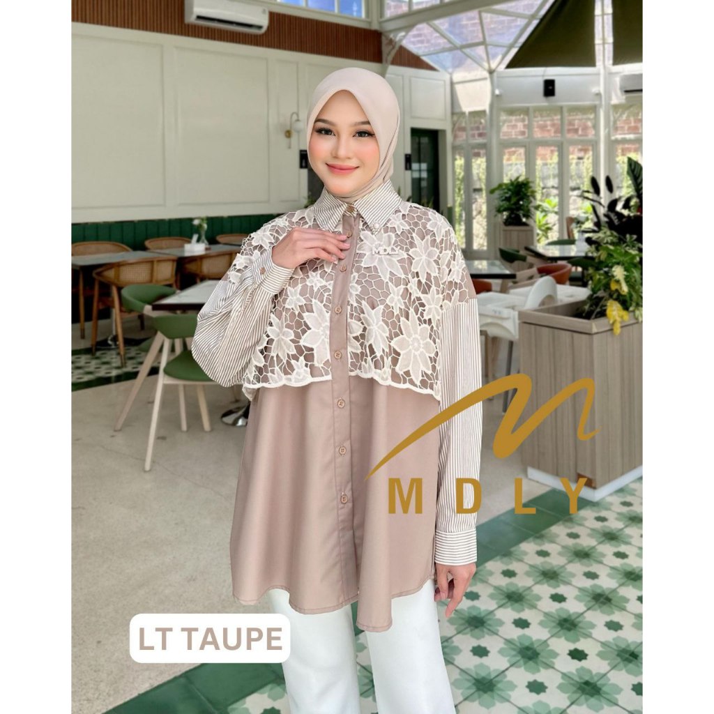 MDLY Baju Atasan wanita/Kemeja Casual Kombinasi Exclusive brocade/Chanty Shirt Series II by MDLY
