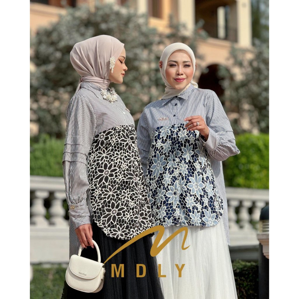 MDLY Baju Kemeja Atasan Wanita/Kemeja Bordir/Baju Atasan Elegan Motif/Devie Shirt Series II by MDLY