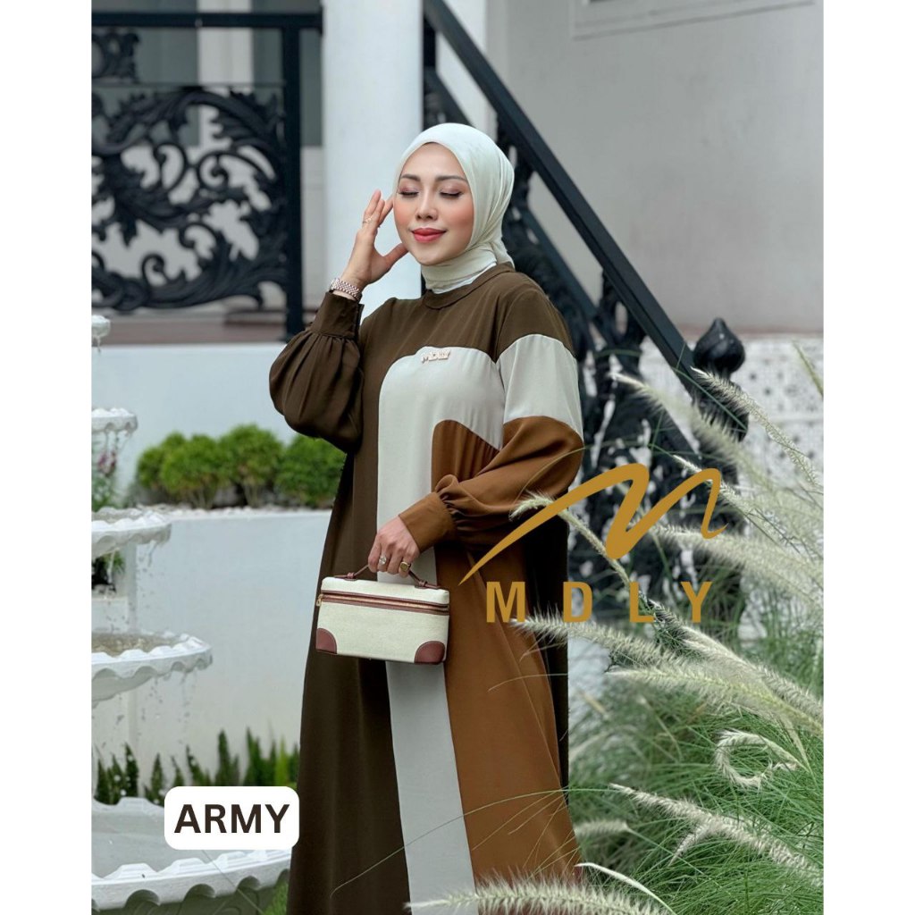 MDLY Baju Gamis Wanita Muslim/Gamis Polos/Gamis/Gamis Lebaran/Maezen Prive Dress by MDLY