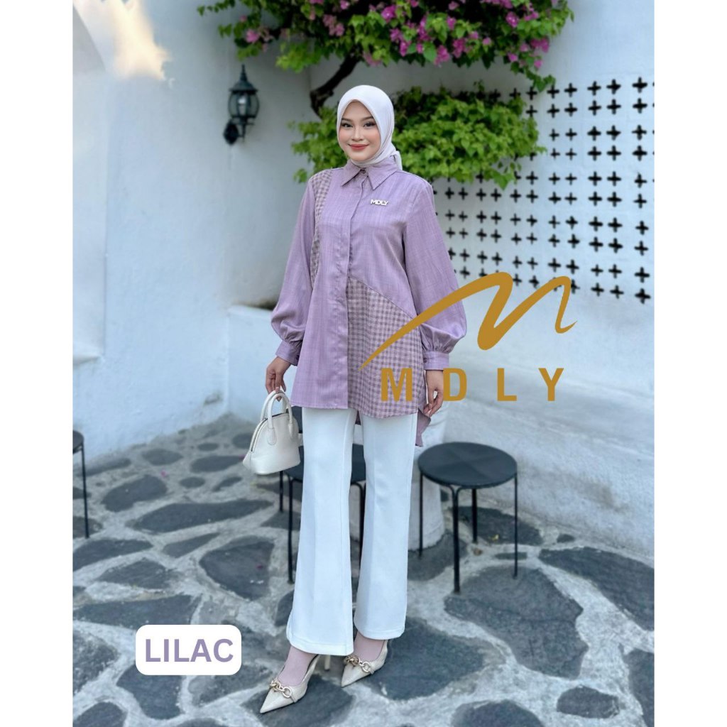 Oxaa Tunic by MDLY Baju Atasan Wanita Kemeja Tunik Lengan Panjang Baju Tunik Casual