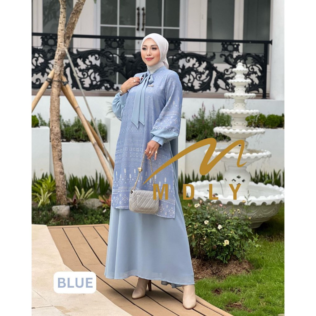 MDLY Baju busana gamis wanita muslim/Baju Gamis Premium Casual/Gamis Elegan/Aleeya Dress by MDLY