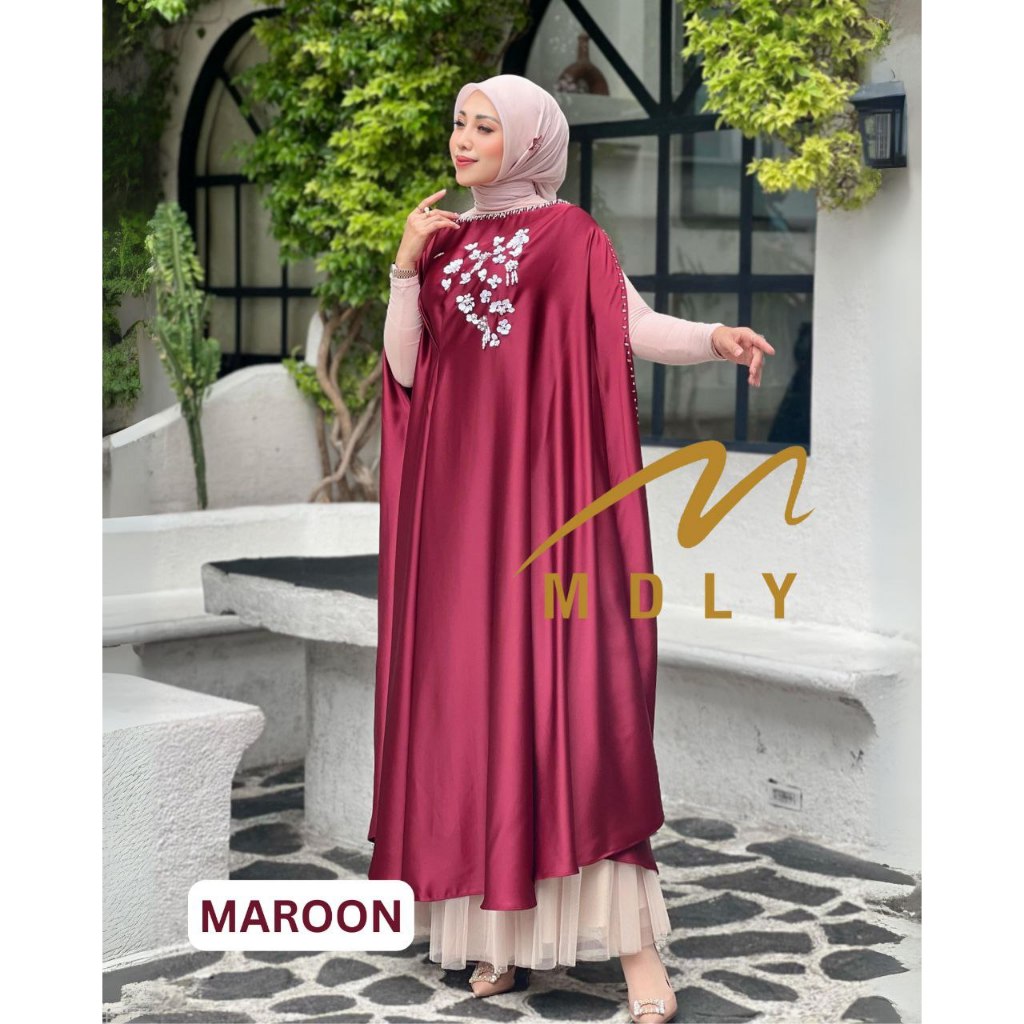 MDLY Baju Gamis Lebaran Wanita/Gamis Kaftan Mewah Premium/Gamis Raya/Shaqira kaftan by MDLY