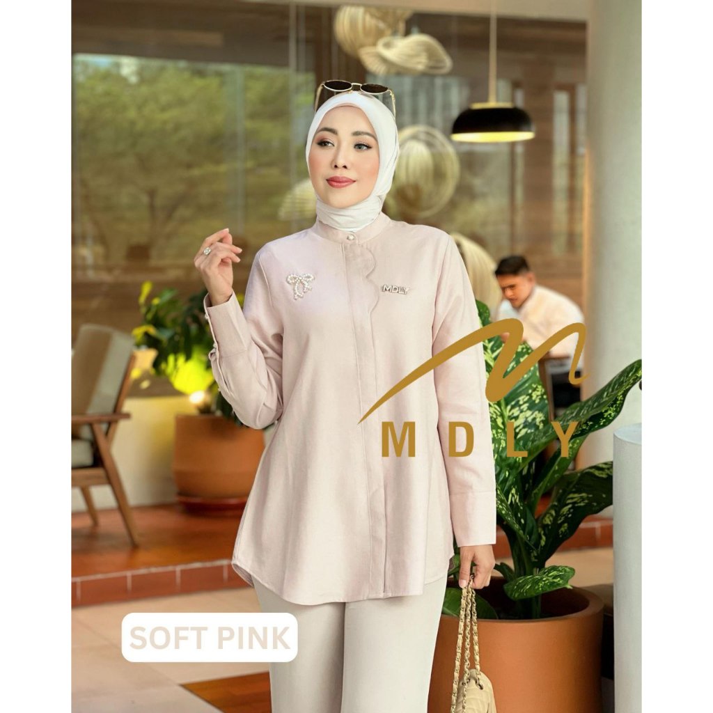 Catya Shirt by MDLY Baju Atasan Wanita Kemeja Lengan Panjang Basic Casual Polos