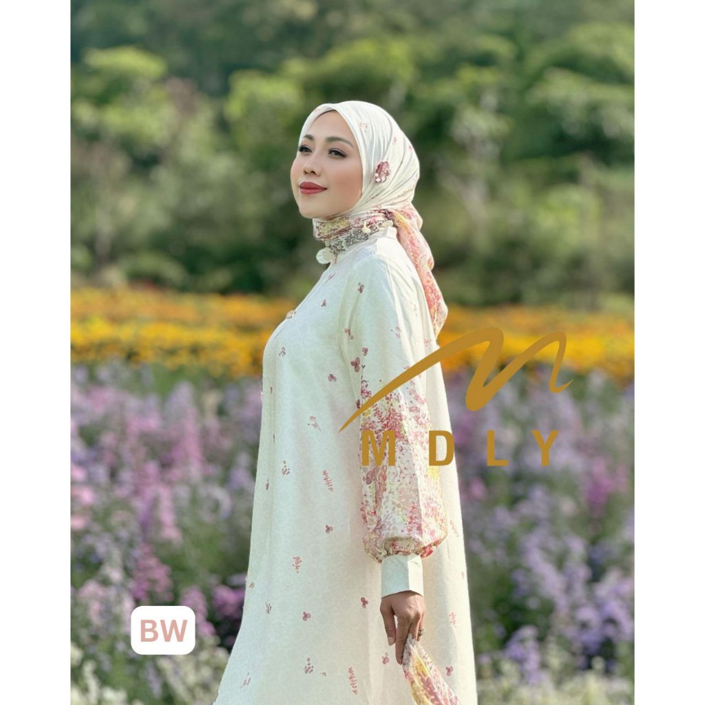 MDLY Baju wanita muslim Gamis Hari Raya/ Baju Busana Gamis dan Hijab/ Gamis Motif/ The Mareela Dress by MDLY