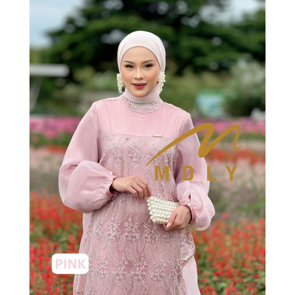 MDLY Baju fashion busana wanita gamis/Gamis Premium/Gamis Brukat Brocade Organza/Amya Dress by MDLY