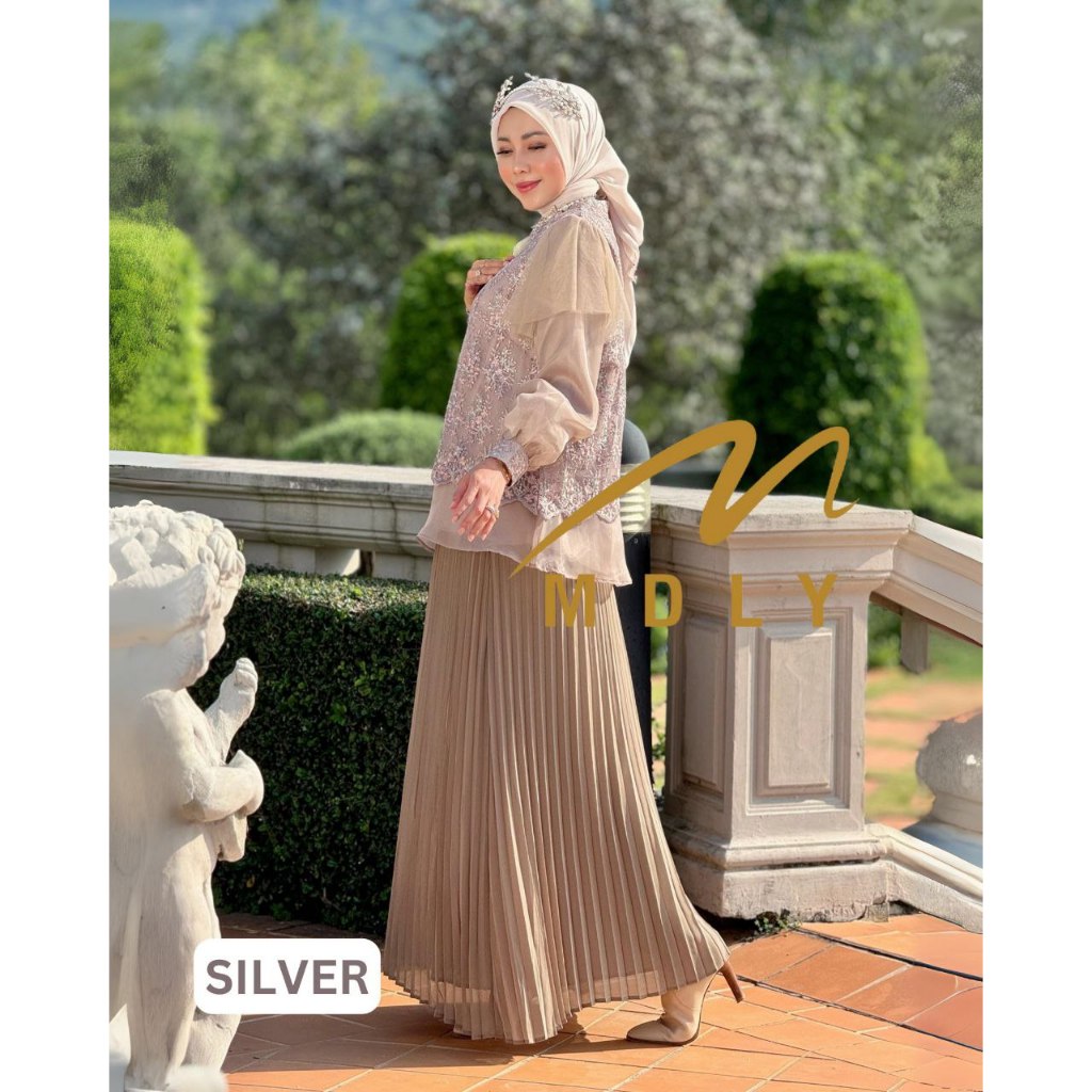 MDLY Baju setelan wanita/One Set Rok/Setelan Bordir Kombinasi Organza Lux/Eysta Lux Set by MDLY