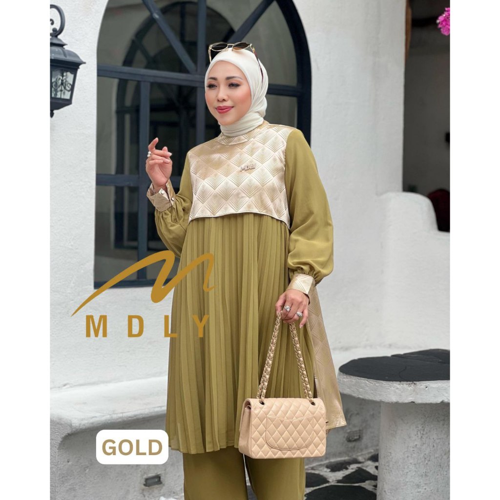 MDLY Baju Setelan Muslim Wanita/One Set Celana/Setelan Celana Premium Elegan Mewah/Elief Set by MDLY