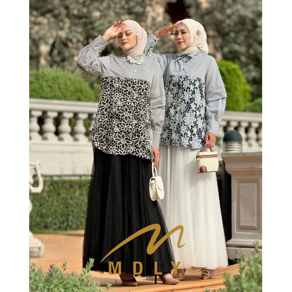 MDLY Baju Kemeja Atasan Wanita/Kemeja Bordir/Baju Atasan Elegan Motif/Devie Shirt Series II by MDLY