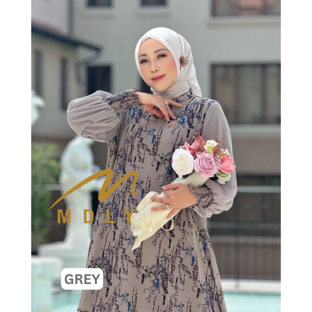 MDLY Baju Gamis Wanita Muslim/Gamis Motif/Gamis Cerruty/Baju Busana Muslim/Hyran Dress by MDLY