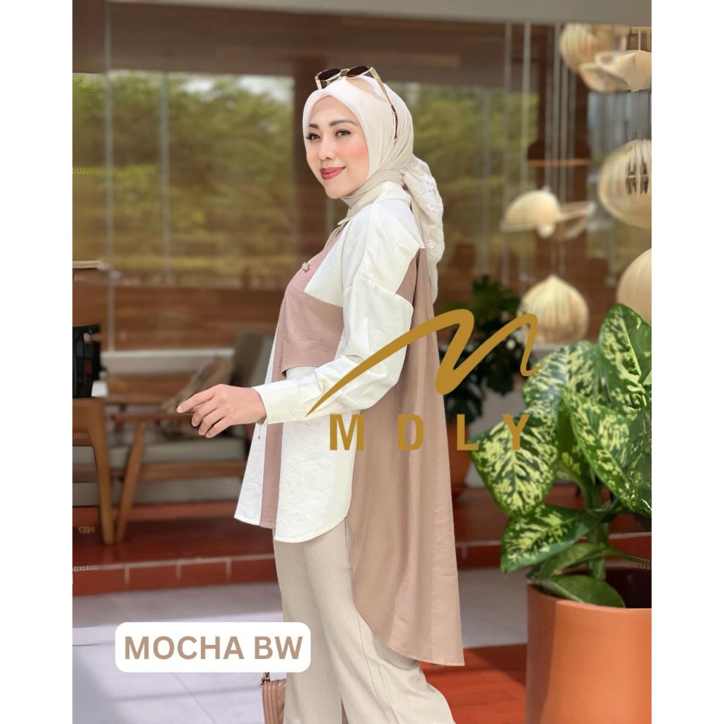 Leeve Shirt by MDLY Baju Atasan Wanita Kemeja Lengan Panjang Casual Basic