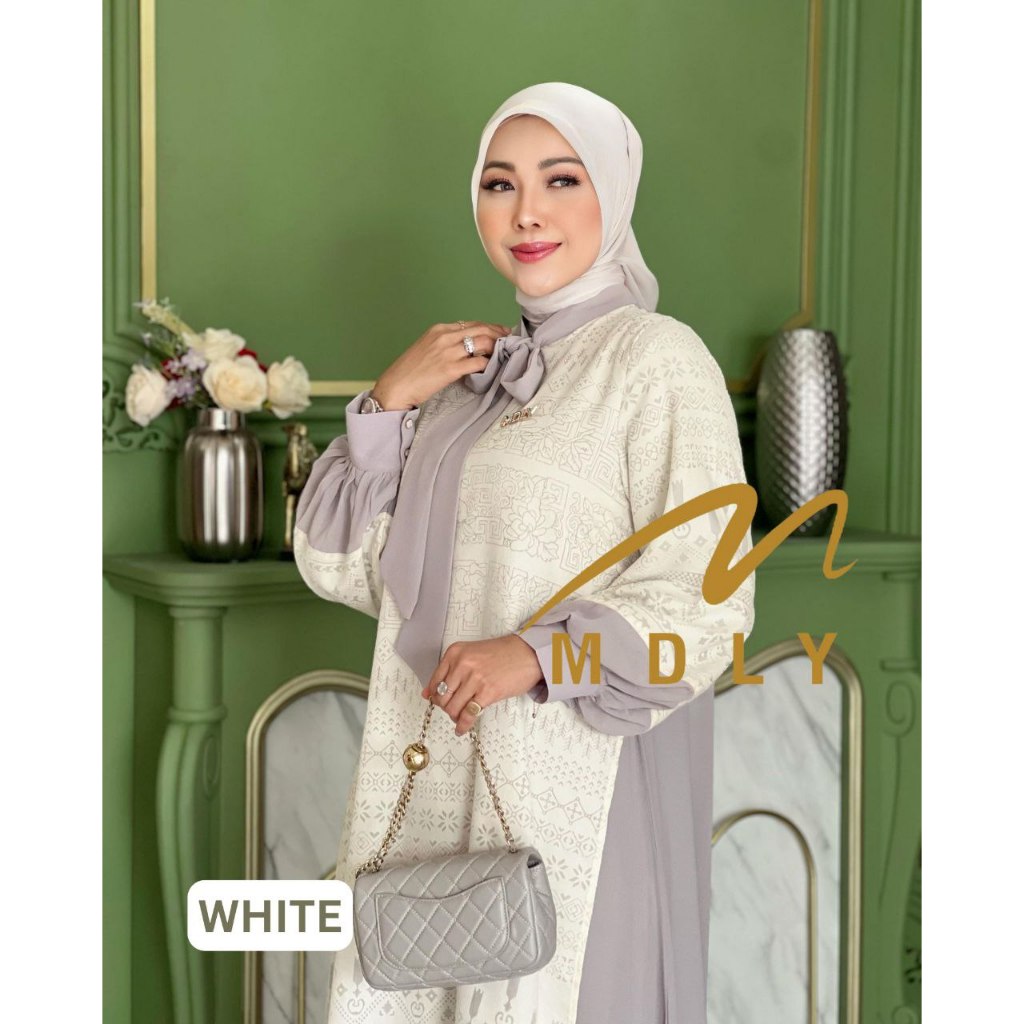 MDLY Baju busana gamis wanita muslim/Baju Gamis Premium Casual/Gamis Elegan/Aleeya Dress by MDLY