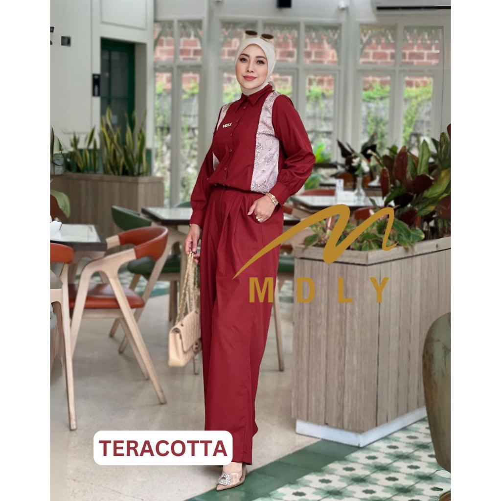 MDLY Baju setelan wanita muslim/One Set Celana/Set Celana wanita Casual Elegan/Danira Set by MDLY