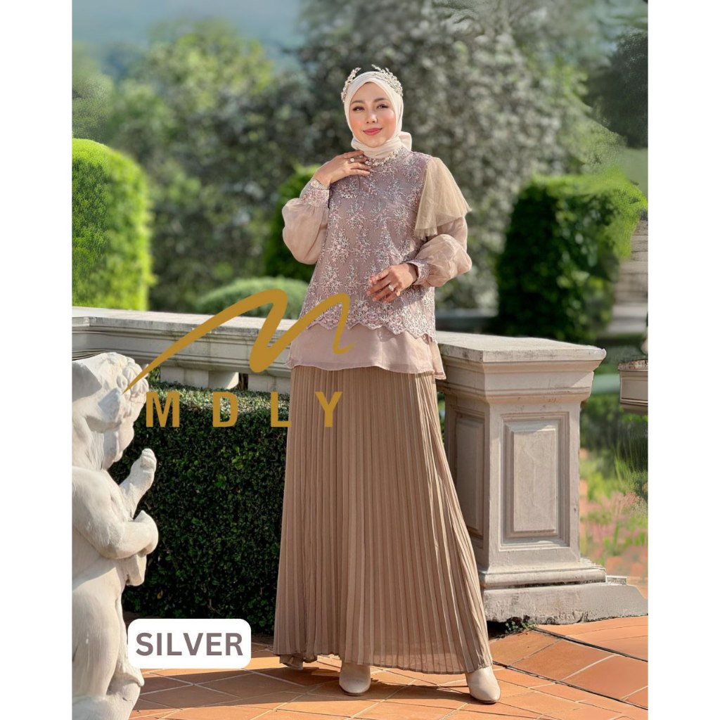 MDLY Baju setelan wanita/One Set Rok/Setelan Bordir Kombinasi Organza Lux/Eysta Lux Set by MDLY