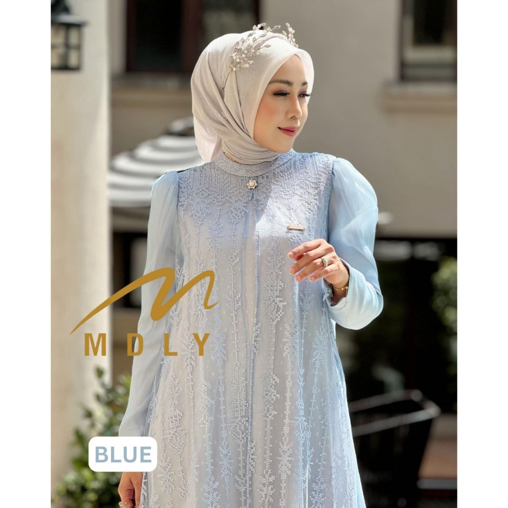 MDLY Baju Gamis Wanita Muslim/Gamis Lebaran/Baju Raya/Gamis Brukat Lebaran/Gaina Dress by MDLY