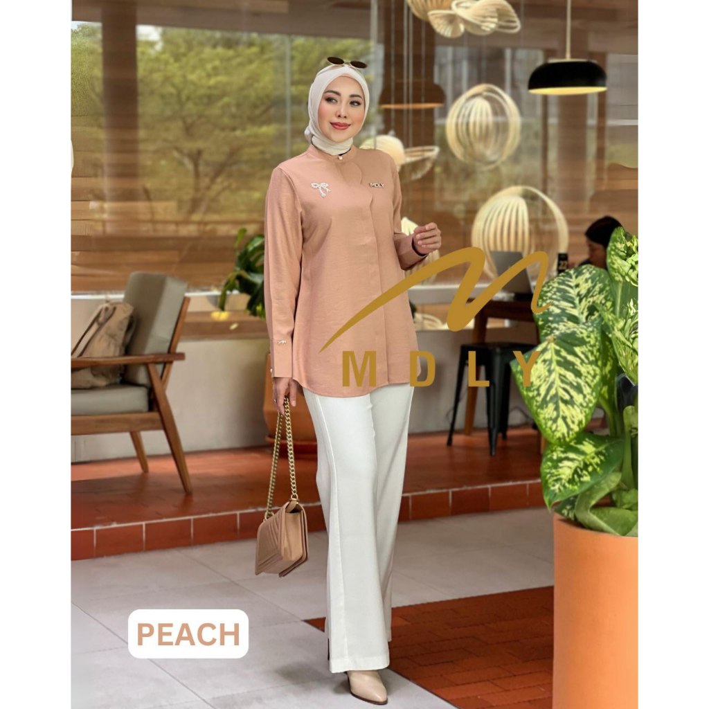 Catya Shirt by MDLY Baju Atasan Wanita Kemeja Lengan Panjang Basic Casual Polos